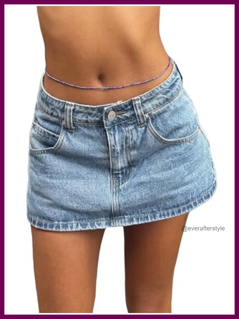 Mid Rise Denim Mini Skort with Built-In Shorts for Summer